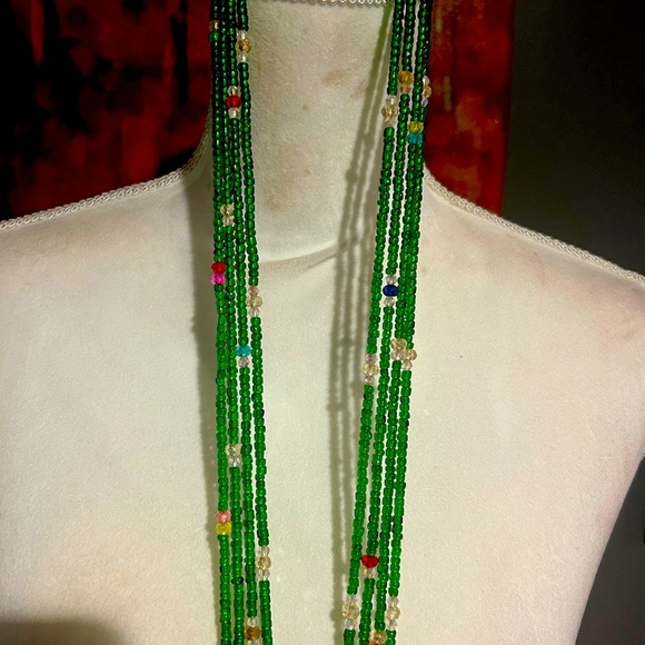 Single strand  tie-on waist beads 38 Inches Length - Picture 3 of 8